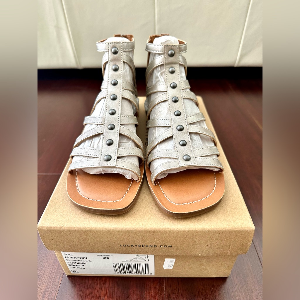 Nwt Lucky Brand Womens Bryton Sandal Platinum Size 8 Nwt Lucky Brand Womens Bryton Sandal Platinum Size 8